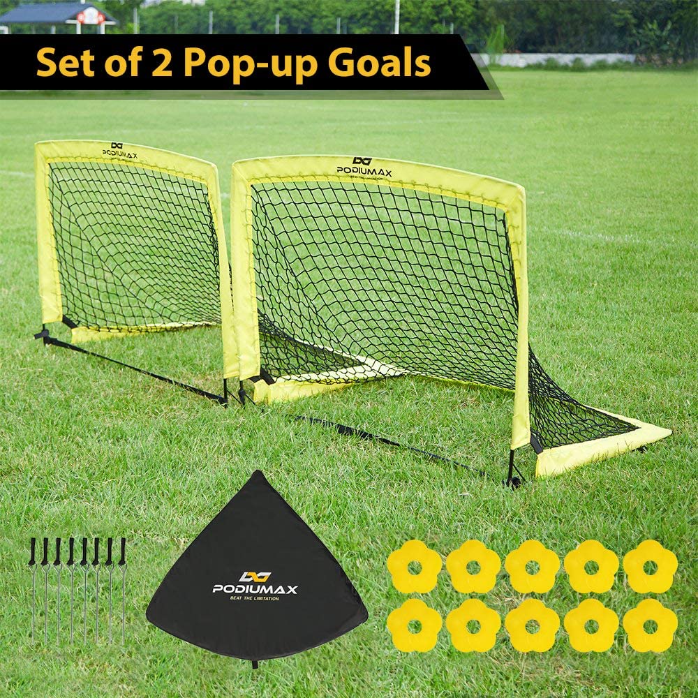 Kids Football Goal Posts Target Shot Net Pop Up Folding Gate Training Tools UK 