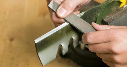 sharpen lawnmower blades