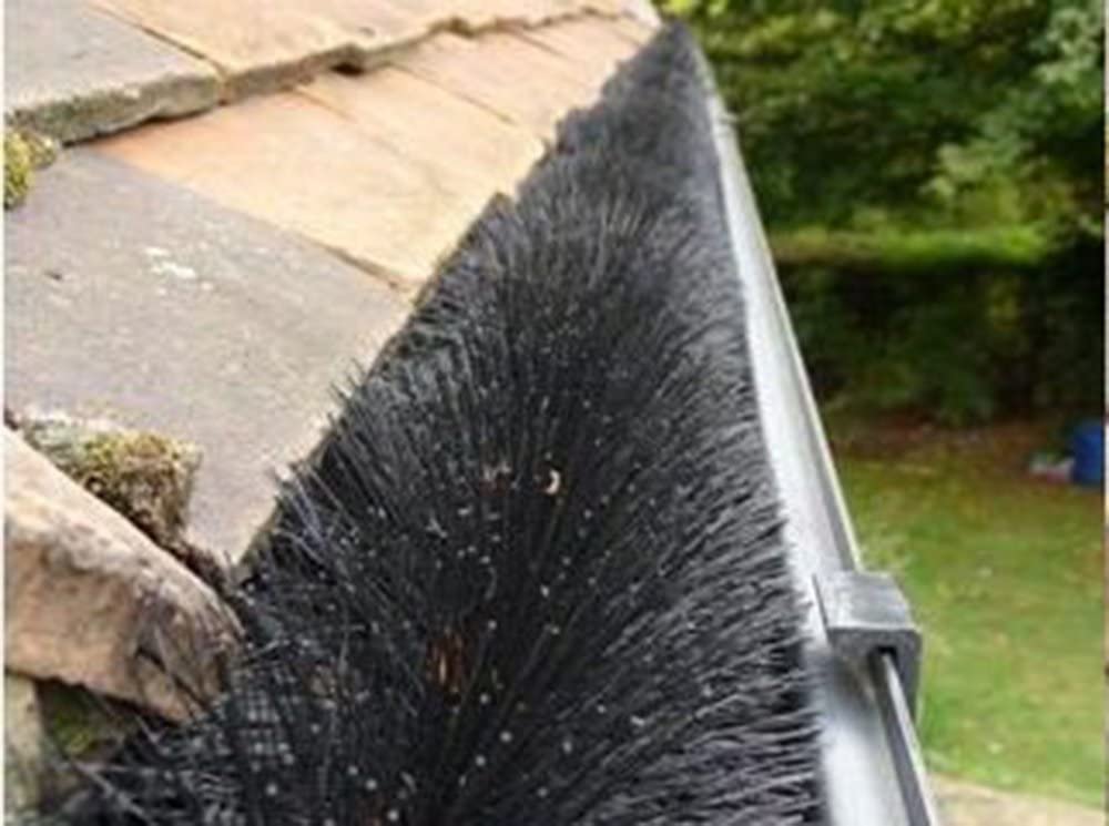 Hedgehog Gutter Brush Leaf Guard Black 75mm x 4m Length For Mini Shed Gutter