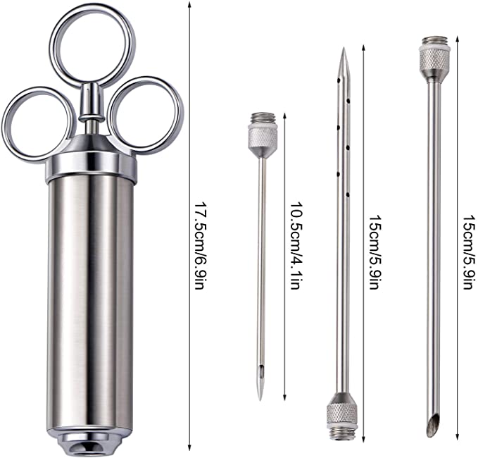 EXTSUD Meat Injector Syringe, Stainless Steel Marinade