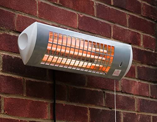 Firefly 1.8kW Wall Mounted Quartz Outdoor Indoor Patio Heater with 3 Power Settings - Set of 2 (White)