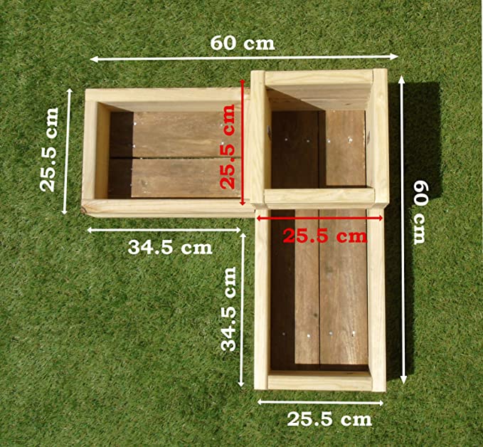 WoodShed Ltd Corner Garden Wooden Decking Planter Plant Pot