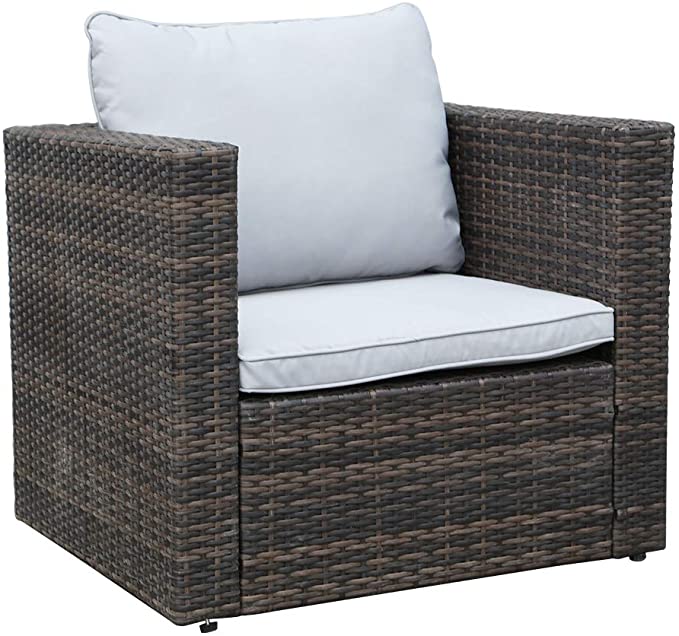 bigzzia Garden Furniture Set 5PC Rattan Modular Corner Sofa Set