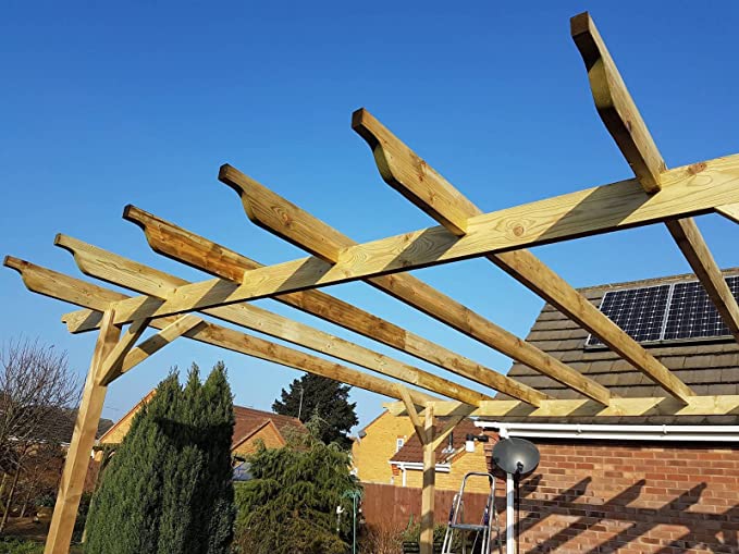 Sculpted Wooden Garden Pergola Kit