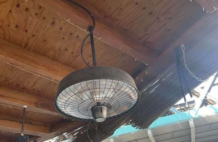 Uk S Best Hanging Patio Heater Electric Ceiling Heaters For Patios And Gazebos Shetland Garden Tool Box - Best Ceiling Mount Patio Heater