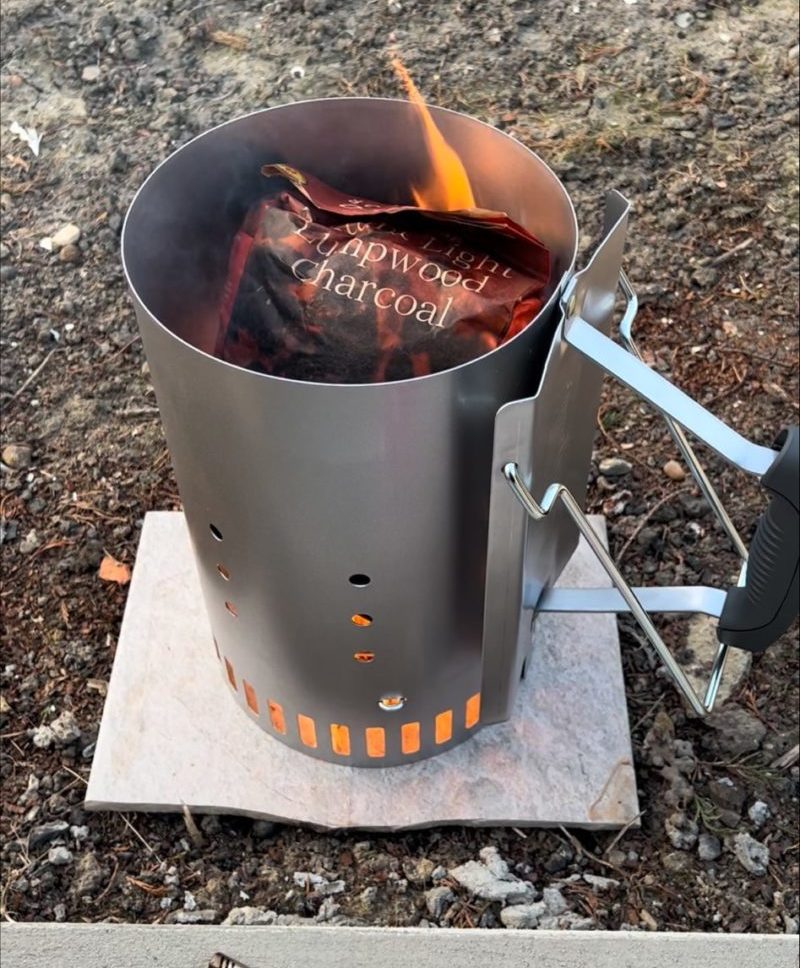 Foldable BBQ Charcoal Chimney Starter Quick Start Grill Lighter Burner Coal Fuel 